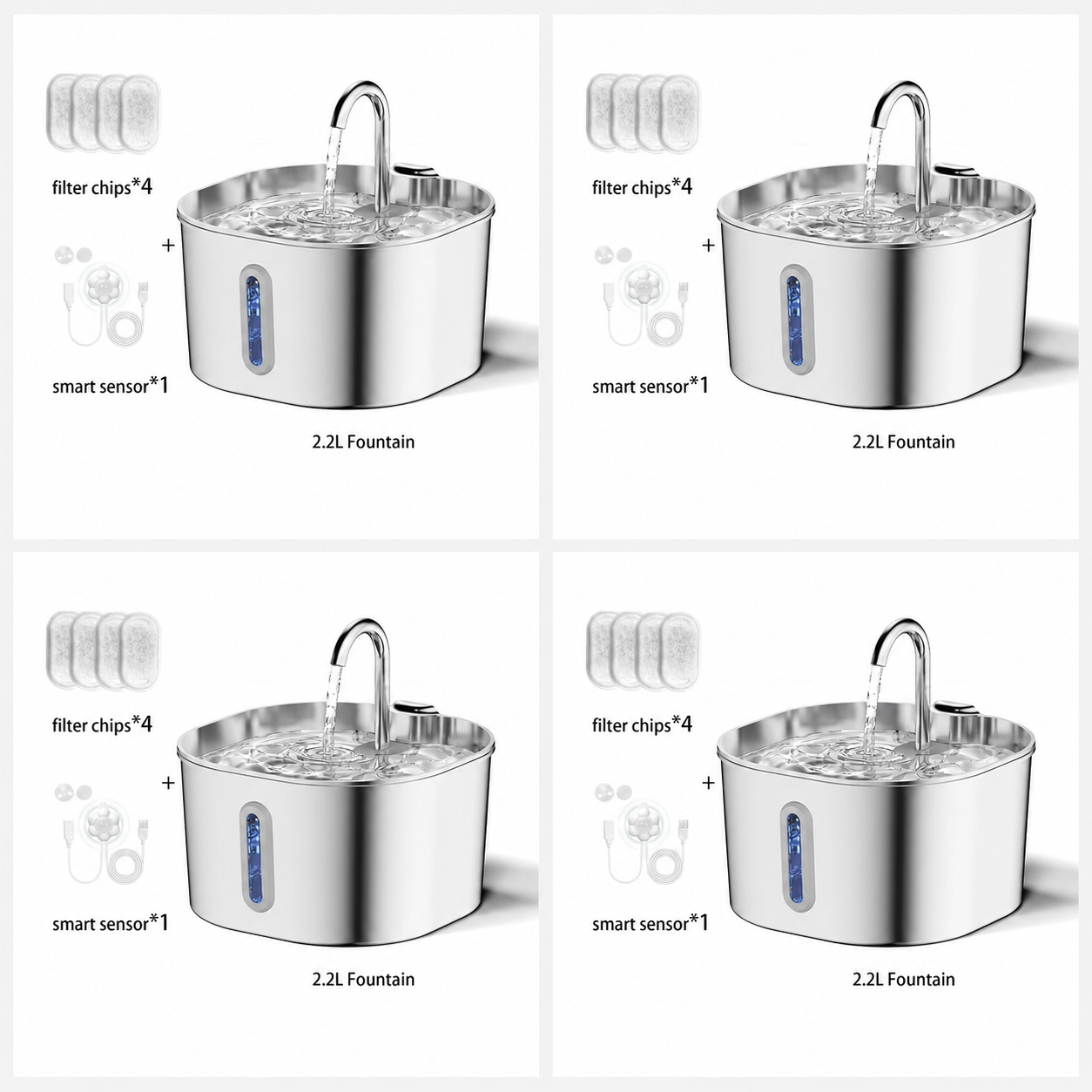 FurSpring Pet Water Fountain — 4-Pack